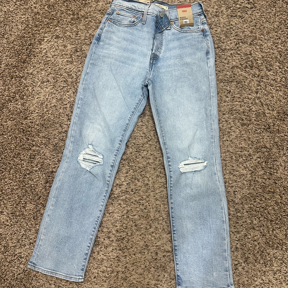 Light Blue Distressed Women's Jeans